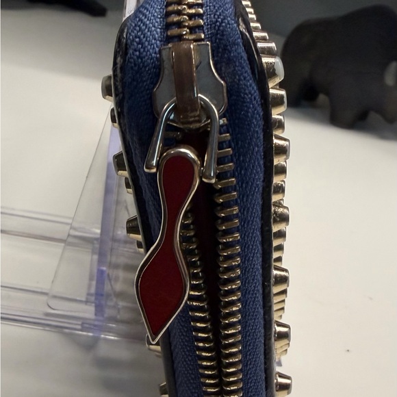 Christian Louboutin Pantone Spike China Blue Zip Wallet - Picture 3 of 7